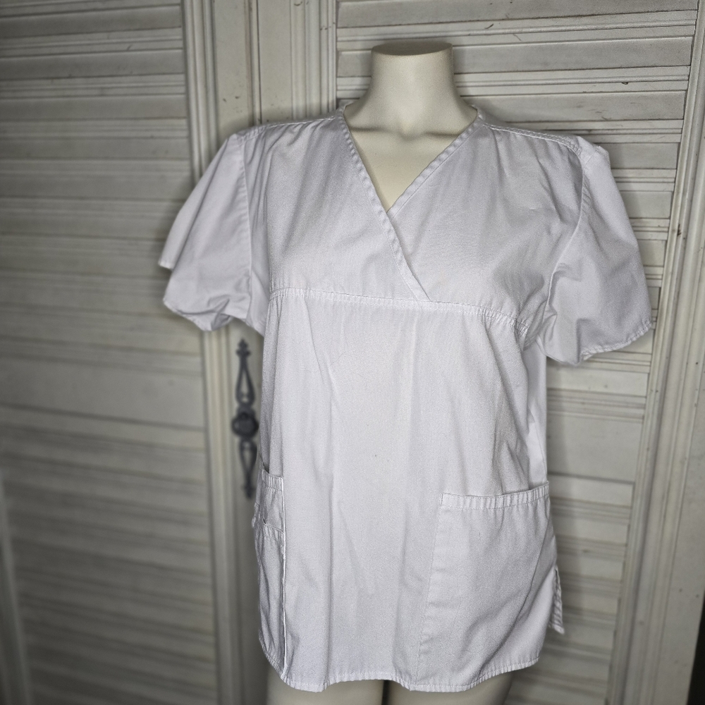 Wink LG white scrub top